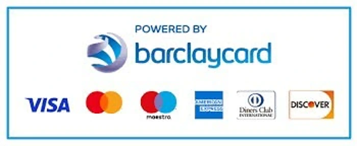 Payments accepted: Powered by Barclaycard with Visa, Mastercard, Maestro, American Express, Diners Club International and Discover