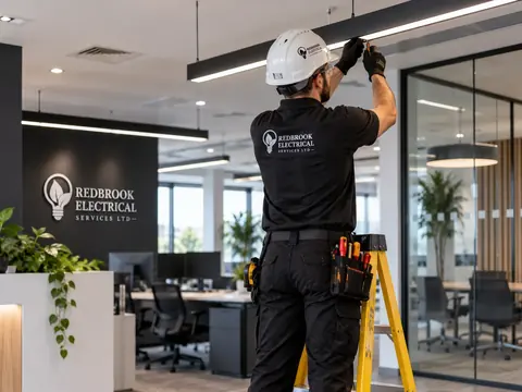 Commercial electrical services in a modern office by Redbrook Electrical Services